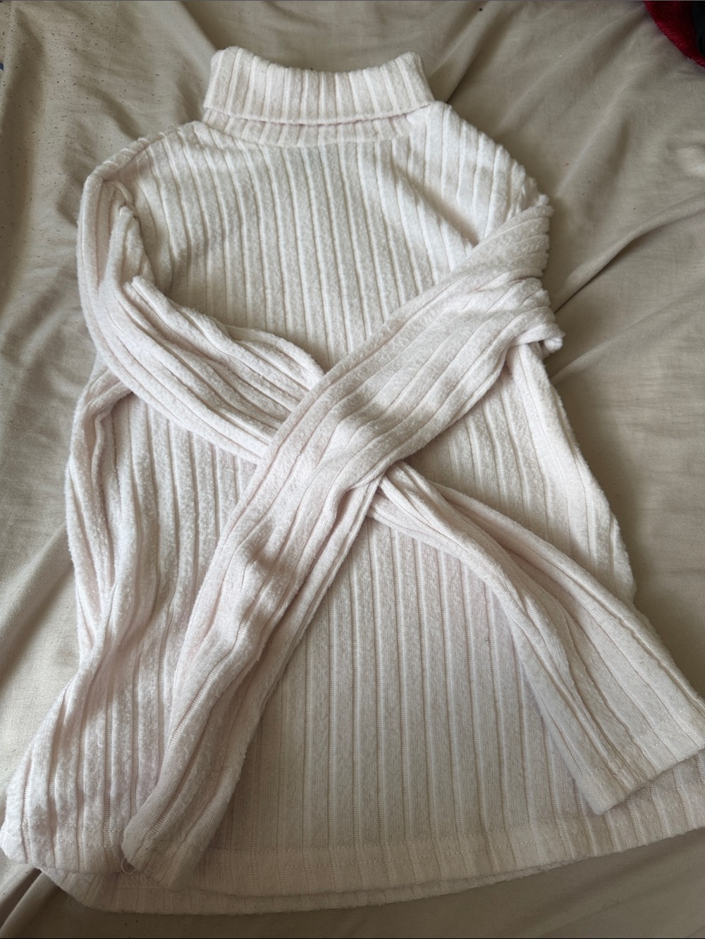 SHEIN Light Pink Ribbed Turtleneck Sweater